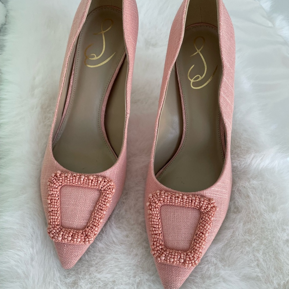 Sam Edelman Pink Beaded Heels